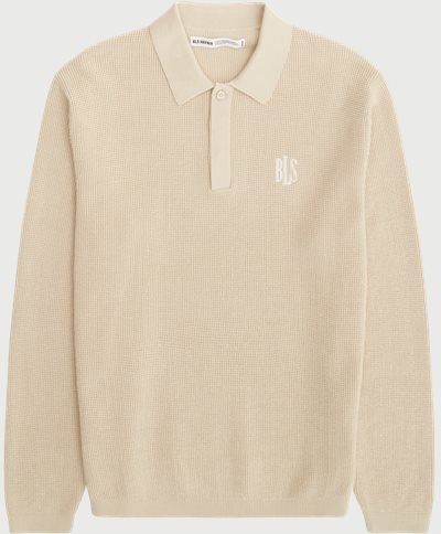 BLS Stickat WILLIAM KNIT POLO 202403045 Sand