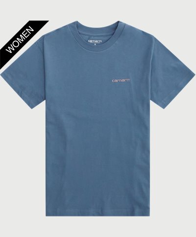 Carhartt WIP Women T-shirts W SS SCRIPT EMBROIDERY T-SHIRT I032293 Blå