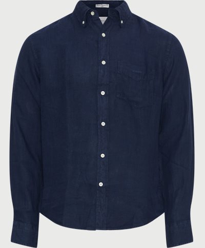 Gant Shirts REG GMNT DYED LINEN SHIRT 3240120 Blue