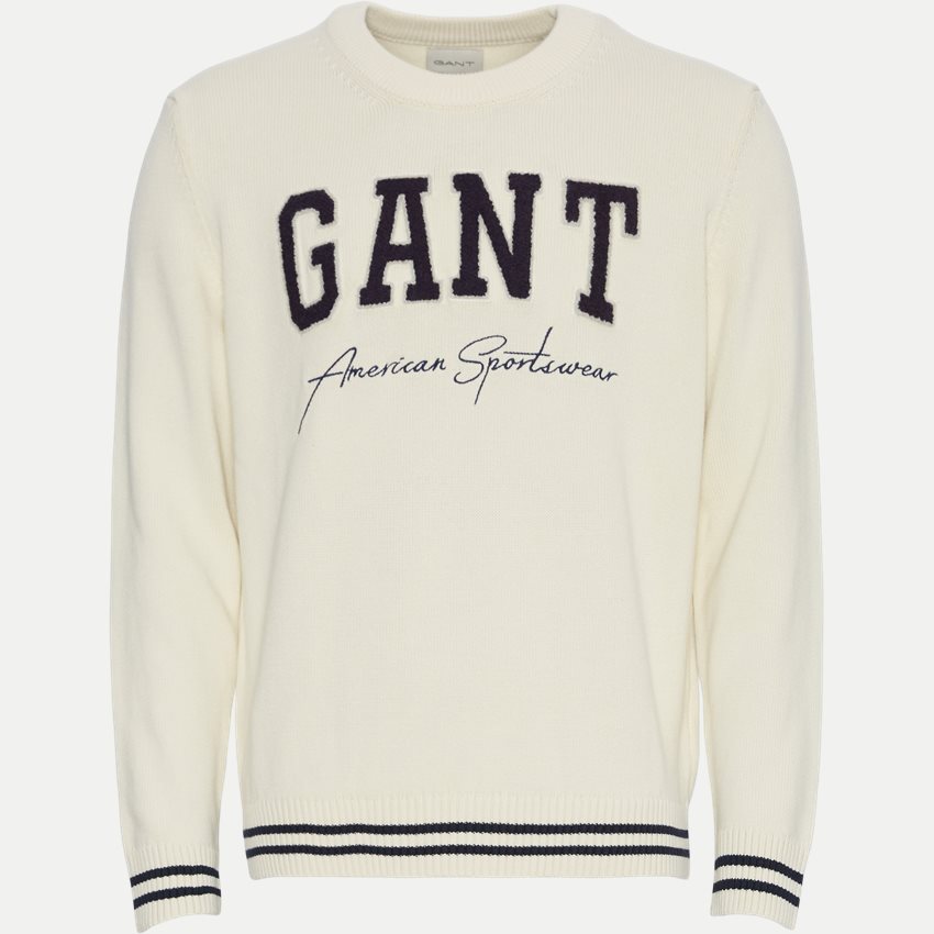 Gant Knitwear RELAXED COLLEGIATE C-NECK 8030204 CREAM