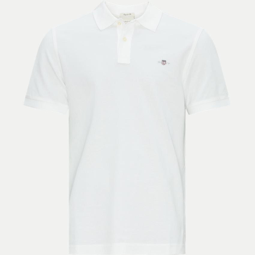 Gant T-shirts REG SHIELD SS PIQUE POLO 2210 WHITE