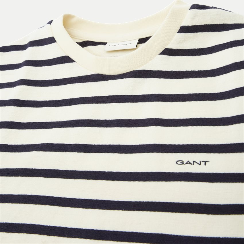 Gant T-shirts STRIPED TEXTURED SS T-SHIRT 2003225 CREAM