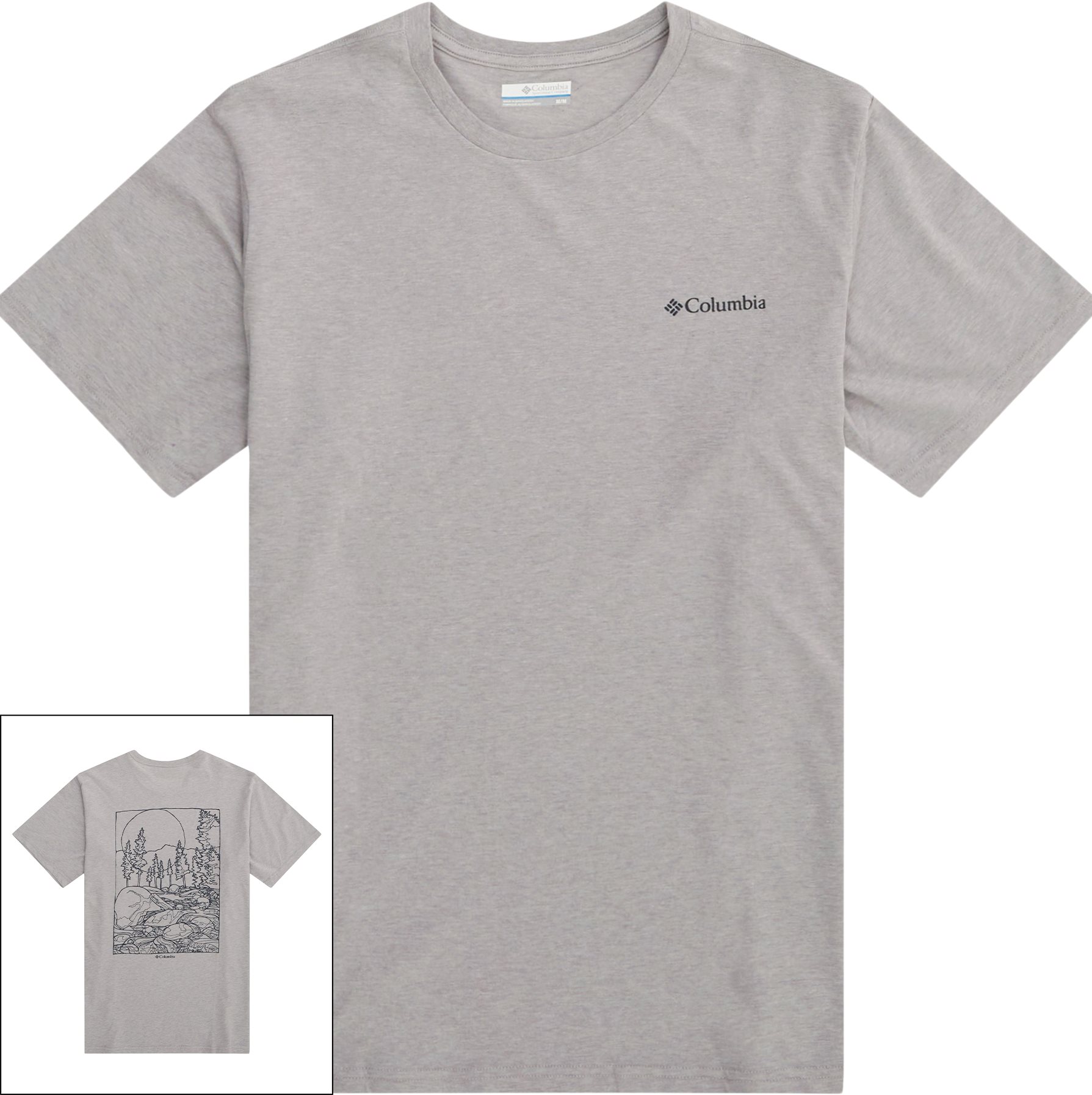 Columbia T-shirts ROCKAWAY RIVER BACK GRAPHIC SS TEE 2022171 Grey