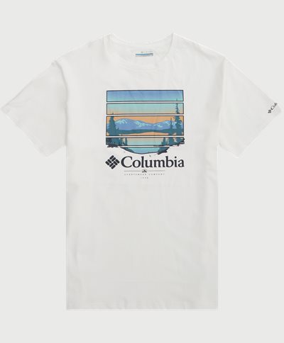 Columbia T-shirts PATH LAKE COLORFUL VISTA CRAPHIC TEE 1934814 White