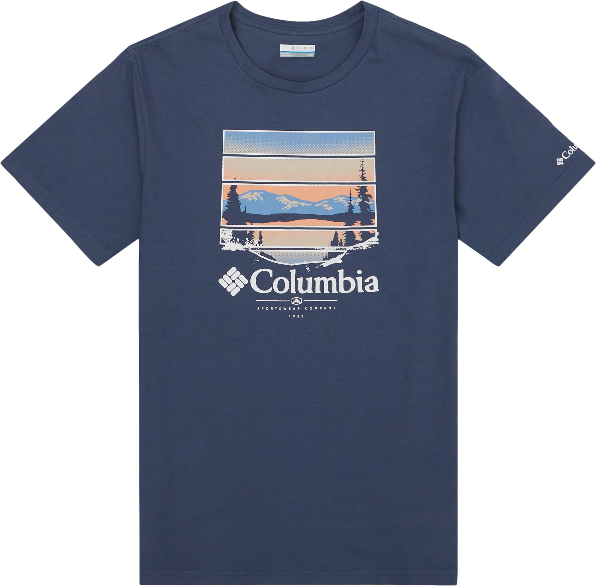 Columbia T-shirts PATH LAKE COLORFUL VISTA CRAPHIC TEE 1934814 Blue