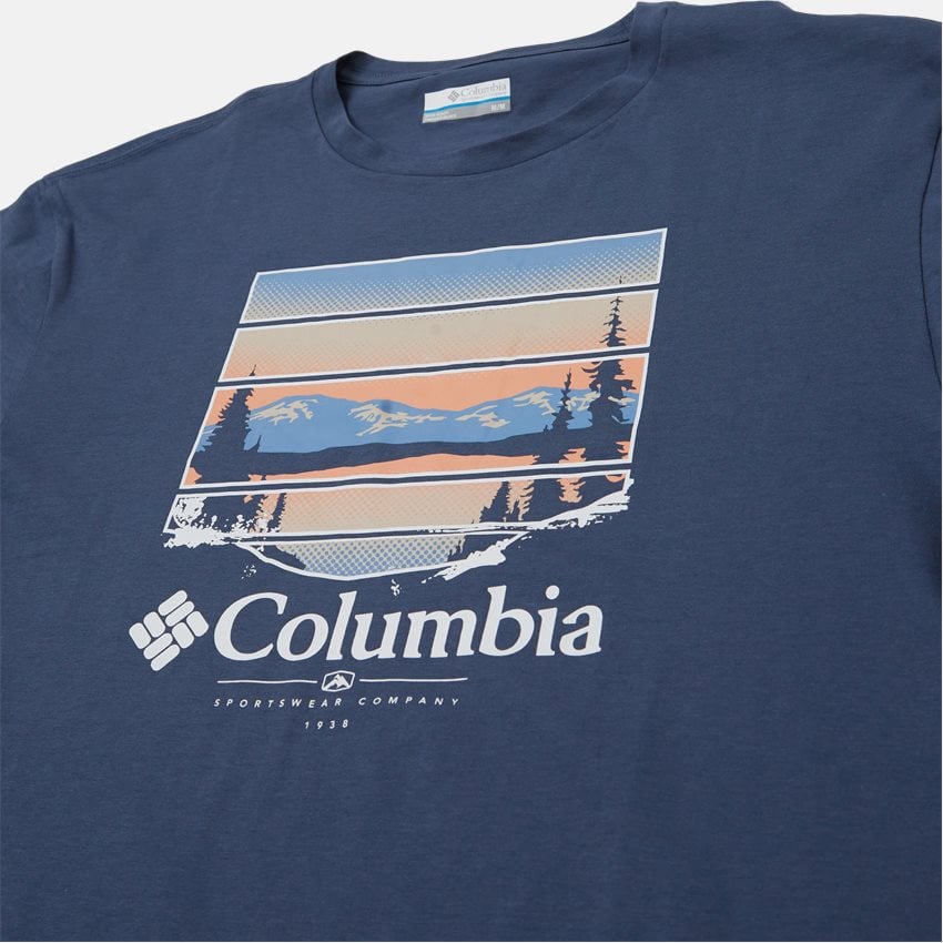 Columbia T-shirts PATH LAKE COLORFUL VISTA CRAPHIC TEE 1934814 NAVY