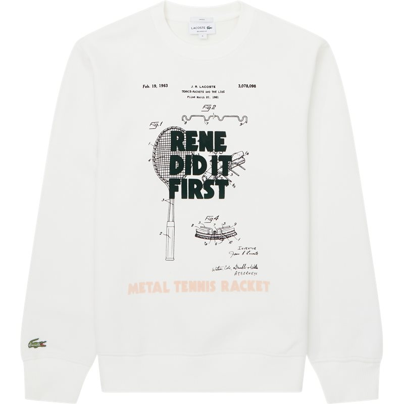 Se Lacoste Sh0129 Sweatshirt Off White hos qUINT.dk