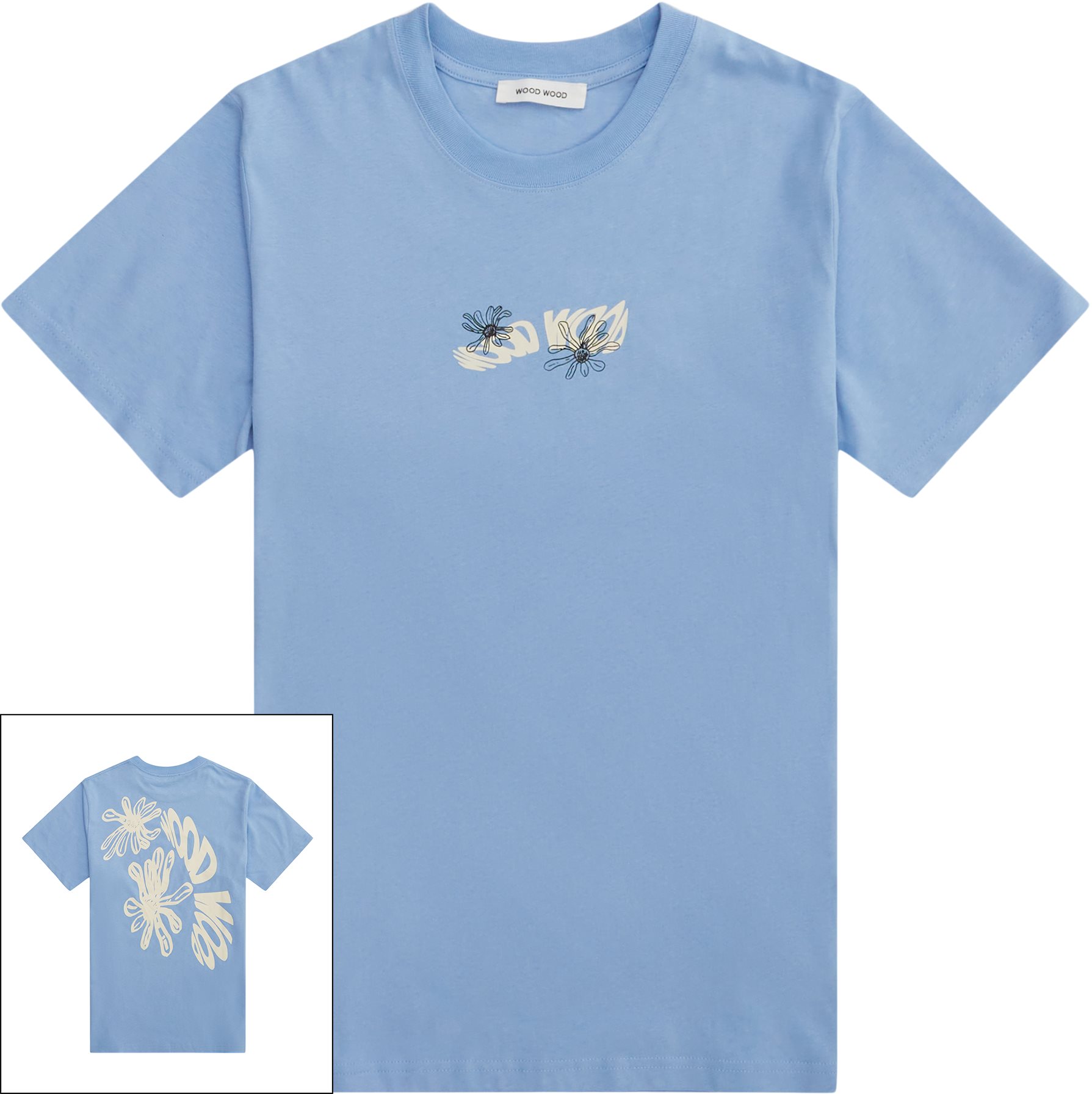 WOOD WOOD T-shirts BOBBY FLOWERS TEE 12415706-2447 Blå