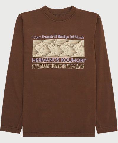 Hermanos Koumori T-shirts OMBLIGO LS Brown