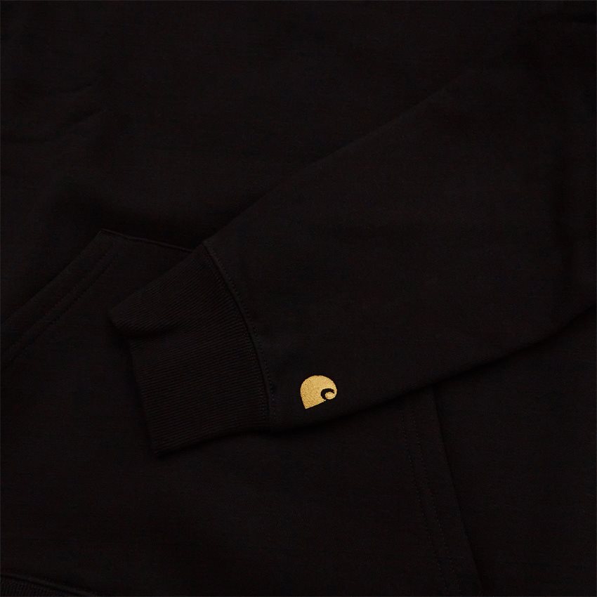 Carhartt WIP Sweatshirts CHASE NECK ZIP I027038 BLACK/GOLD