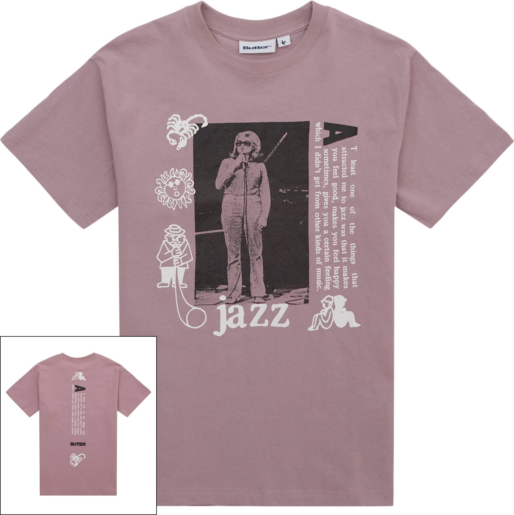 Butter Goods T-shirts CERTAIN FEELING TEE Lilac