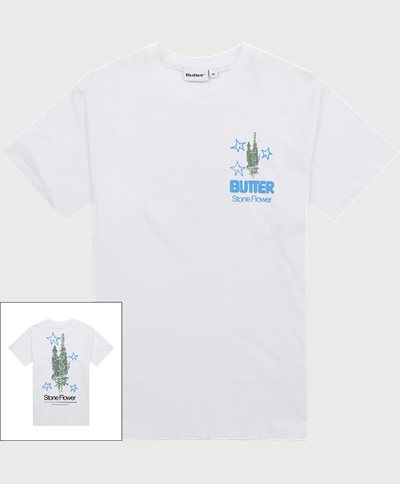 Butter Goods T-shirts STONE FLOWER TEE White