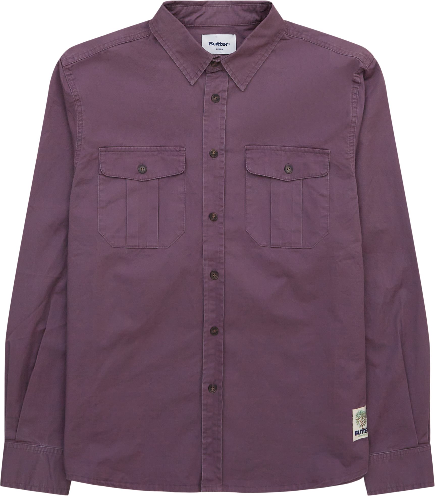 Butter Goods Shirts WASHED POCKET LS Lilac