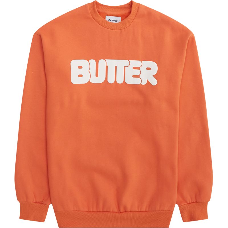 Se Butter Goods Rounded Logo Crew Orange hos qUINT.dk
