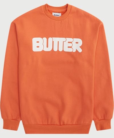 Butter Goods Sweatshirts ROUNDED LOGO CREW Orange