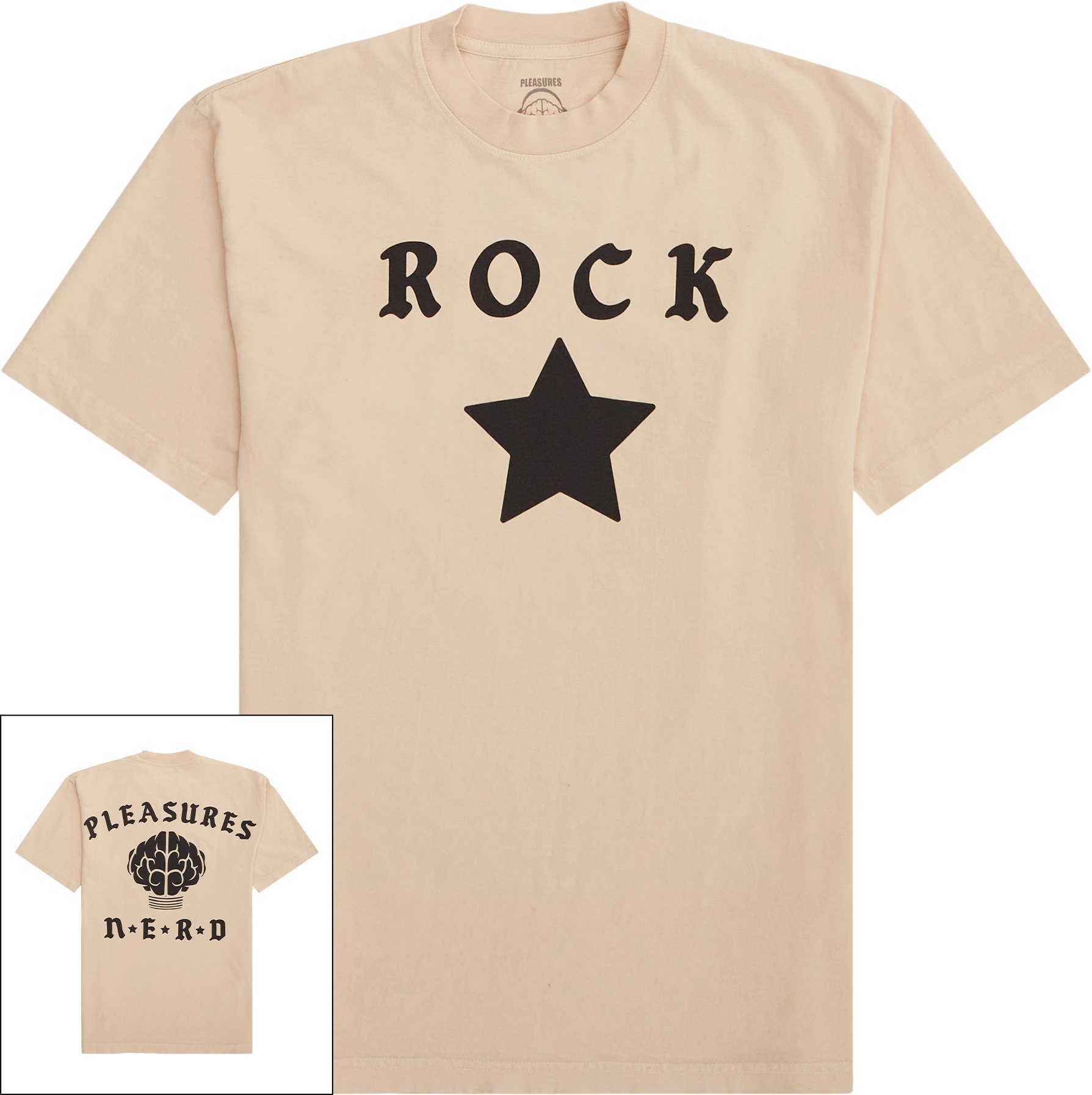 Pleasures T-shirts ROCK STAR TEE Sand