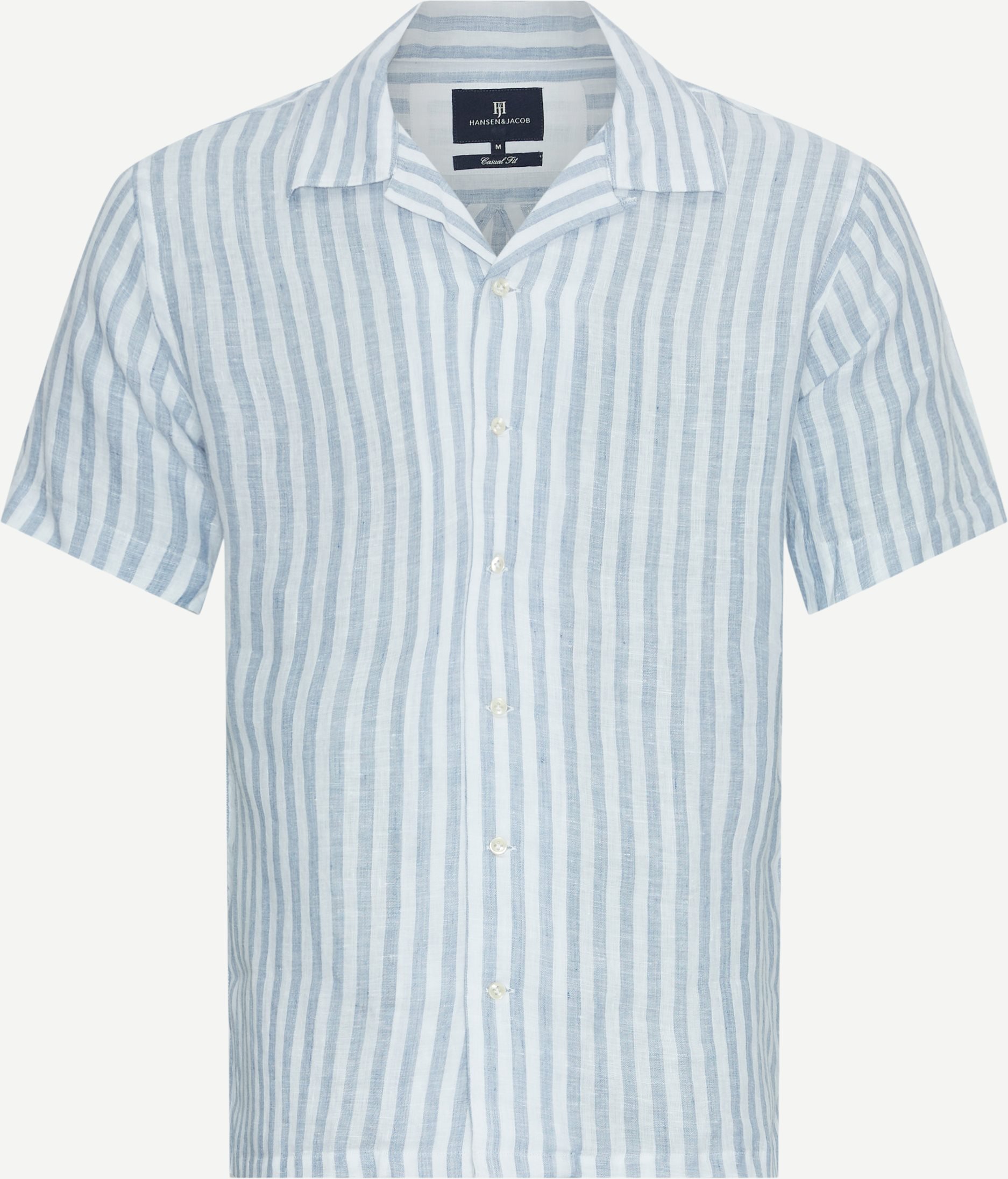 Hansen & Jacob Short-sleeved shirts 11677 LINEN SHORT SLEEVE SHIRT Blue