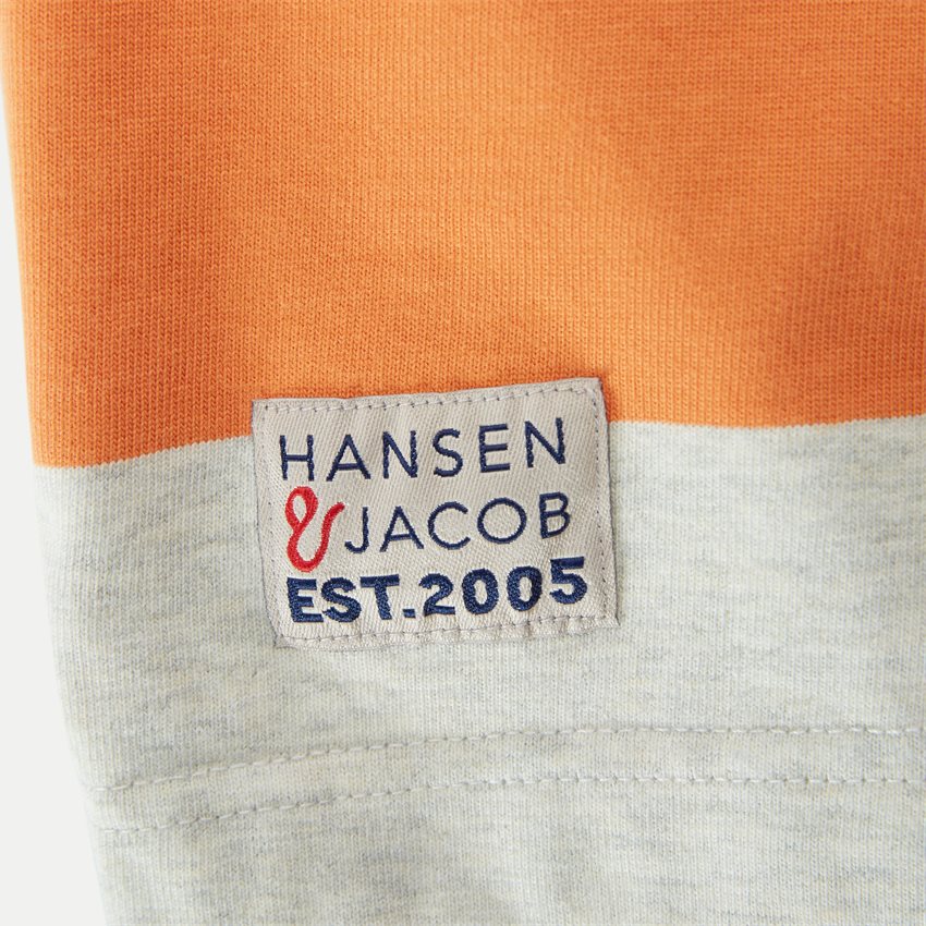 Hansen & Jacob T-shirts 11636 STRIPED RUGGER ORANGE