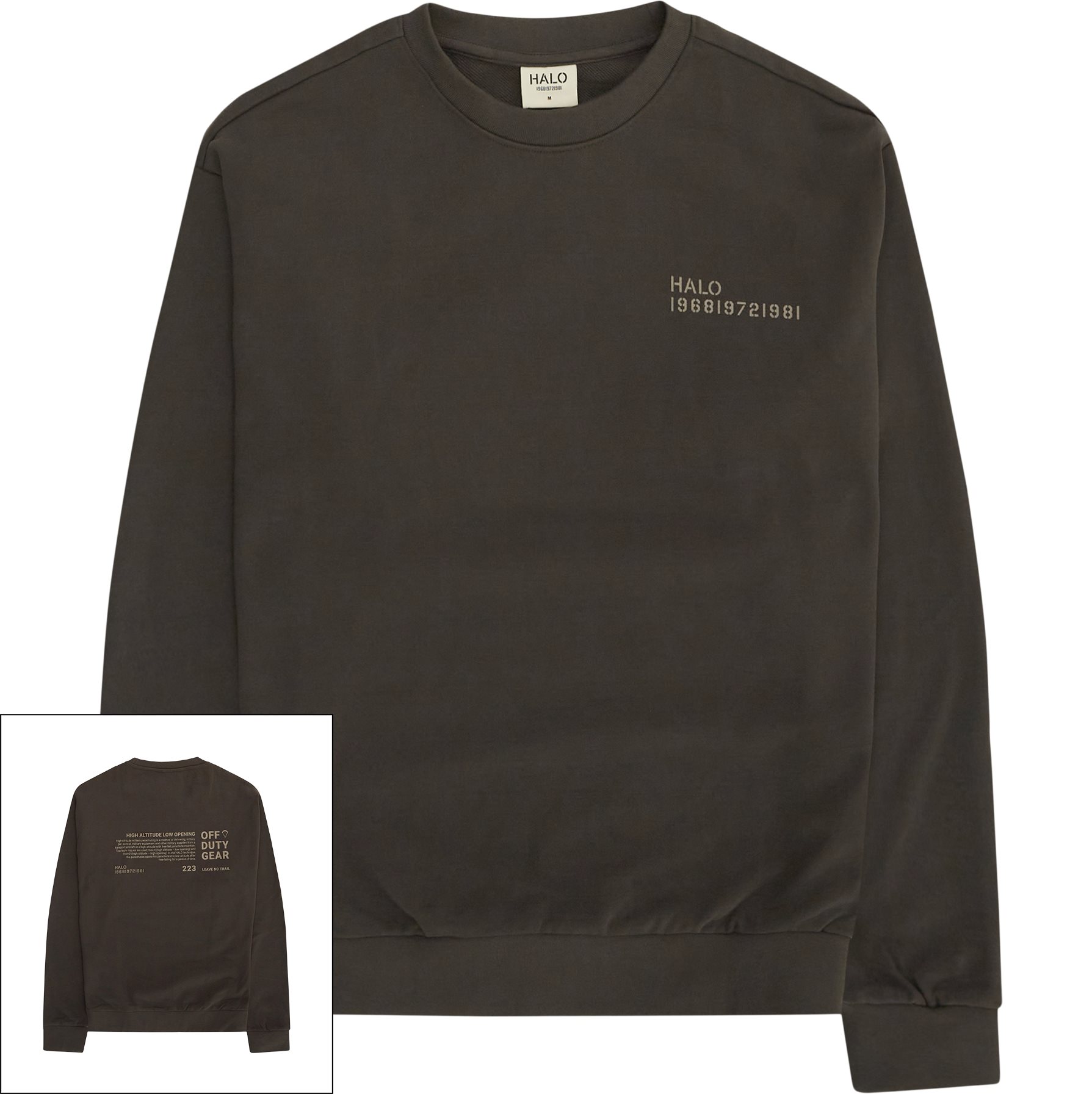 HALO Sweatshirts LOGO GRAPHIC CREW 227211 Brown