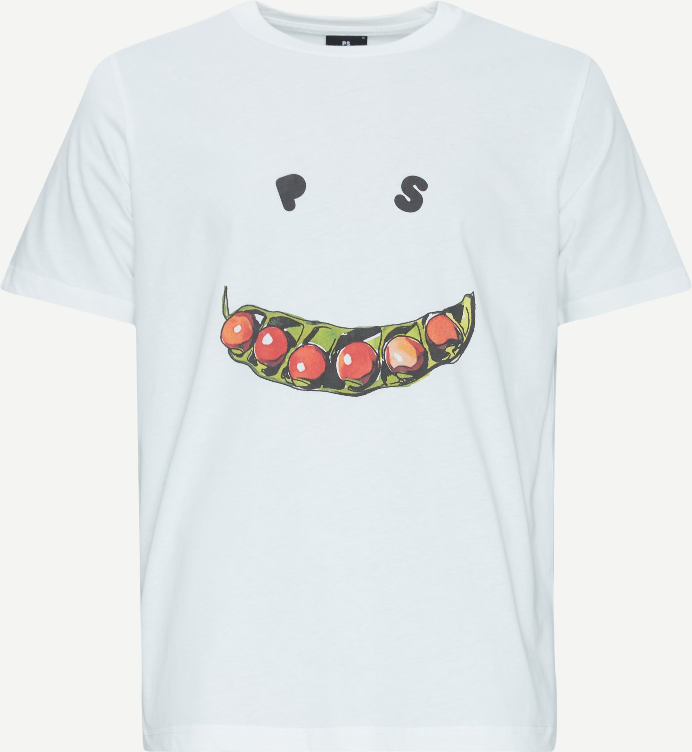 PS Paul Smith T-shirts 011R-NP4644 MENS REG FIT T SHIRT HAPPY PEAS Hvid