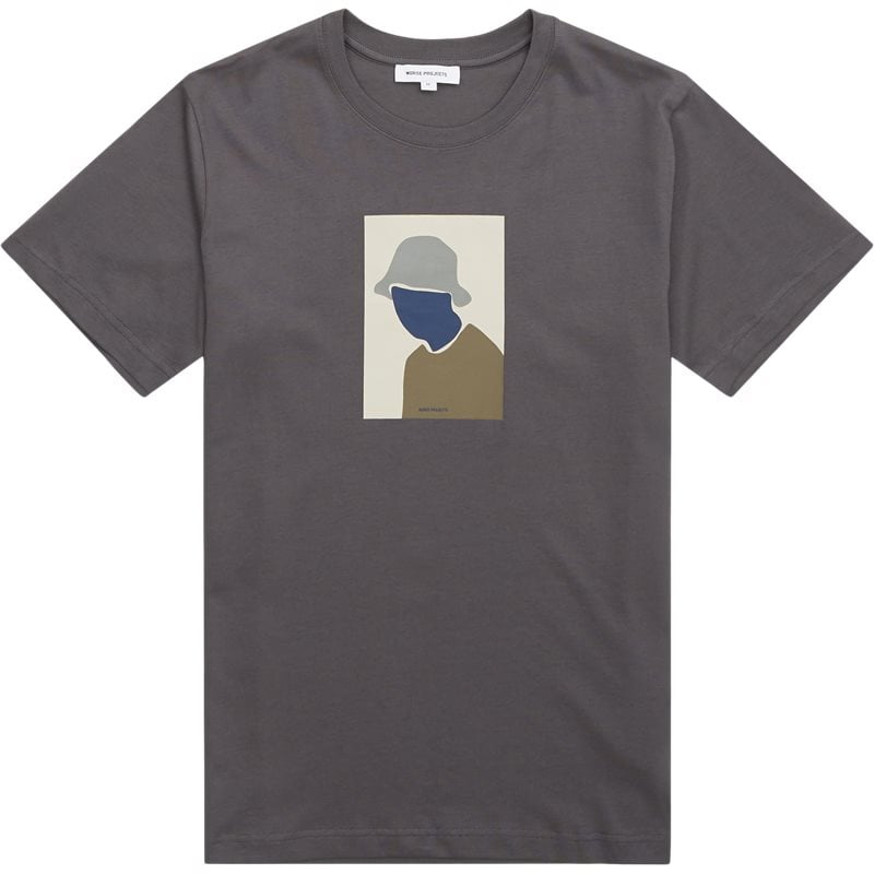 Norse Projects - Regular fit JOHANNES ORGANIC BUCKET HAT PRINT N01-0676 T-shirts M GrÃ¥ herre