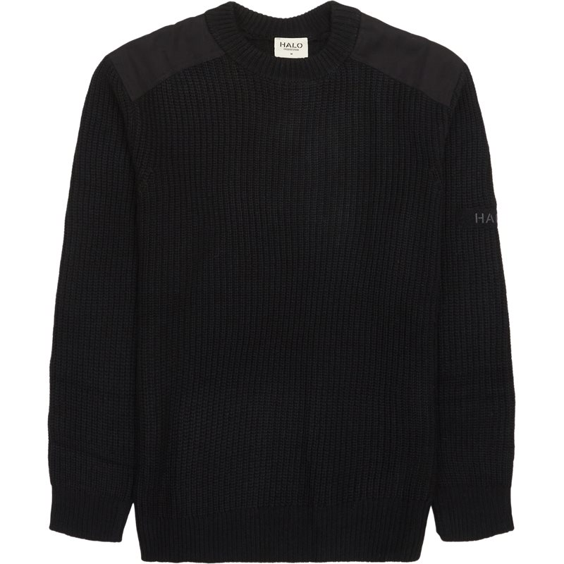 Halo Wool Crew Knit Strik Black