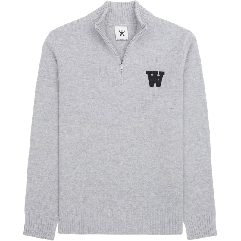Wood Wood Blu Aa Half Zip Grey Sea