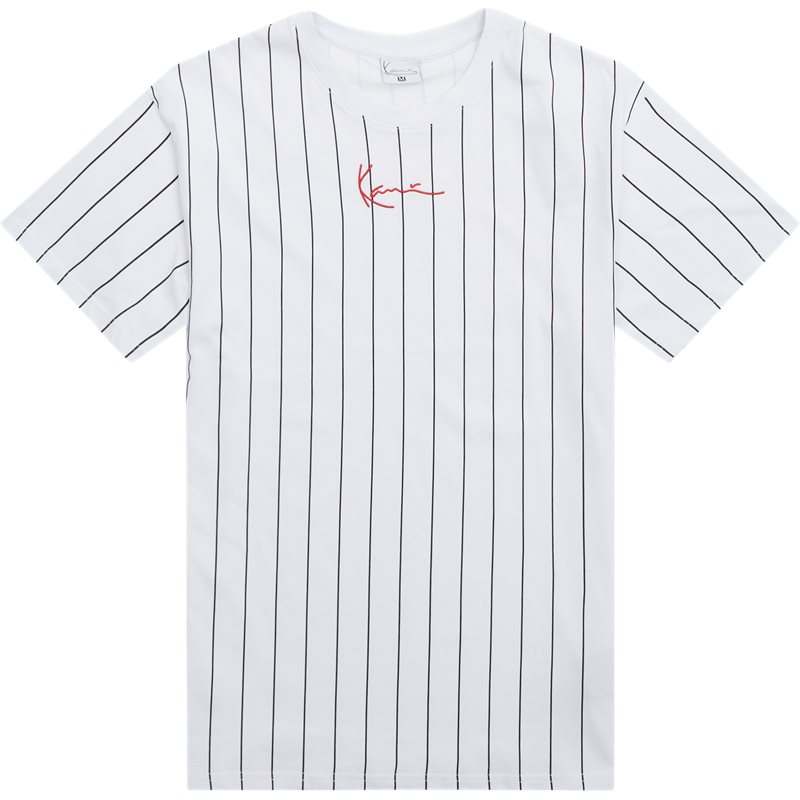 Karl Kani Small Signature Pinstripe Tee Hvid/sort