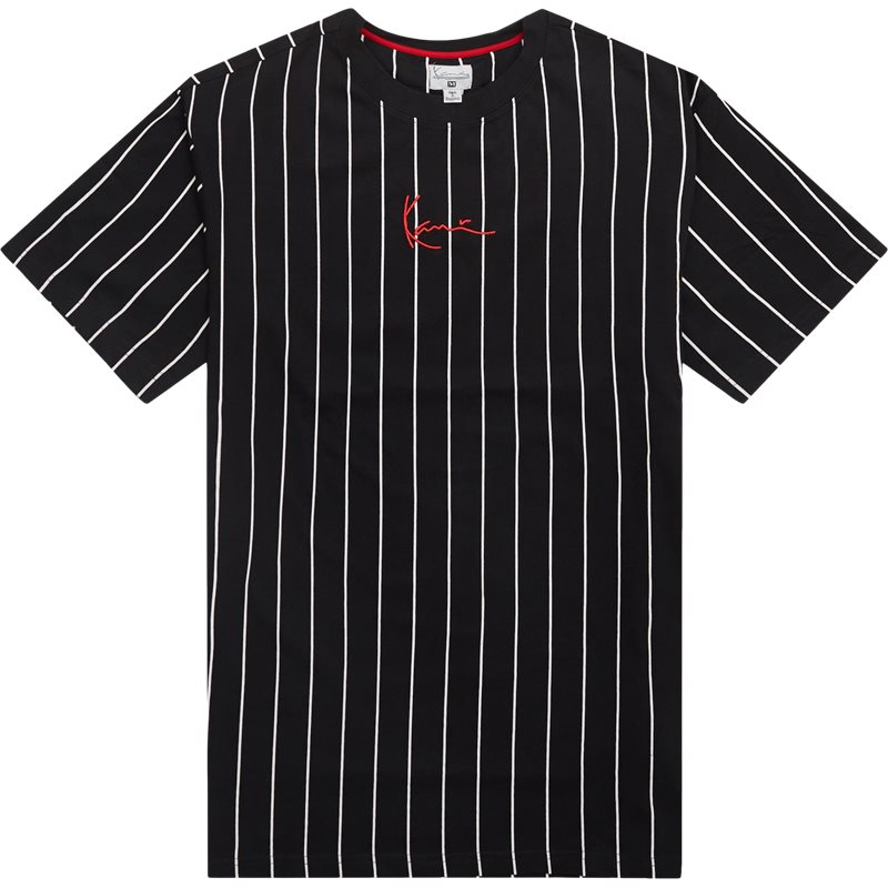 Karl Kani Small Signature Pinstripe Tee Sort/hvid