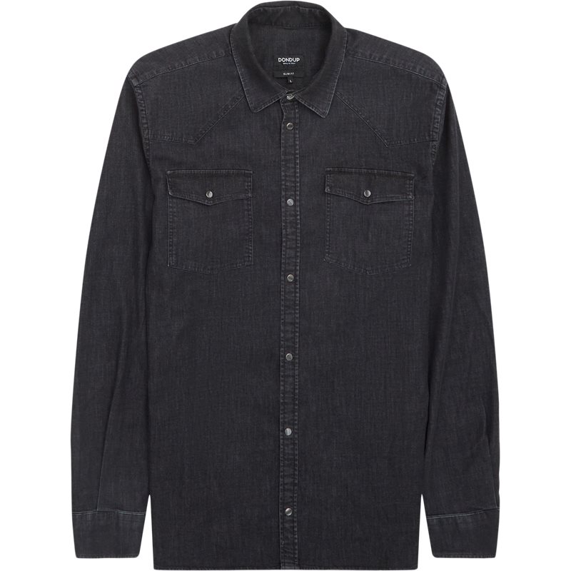 Dondup Slim fit UC330-S DS258 HZ4 Skjorter Sort