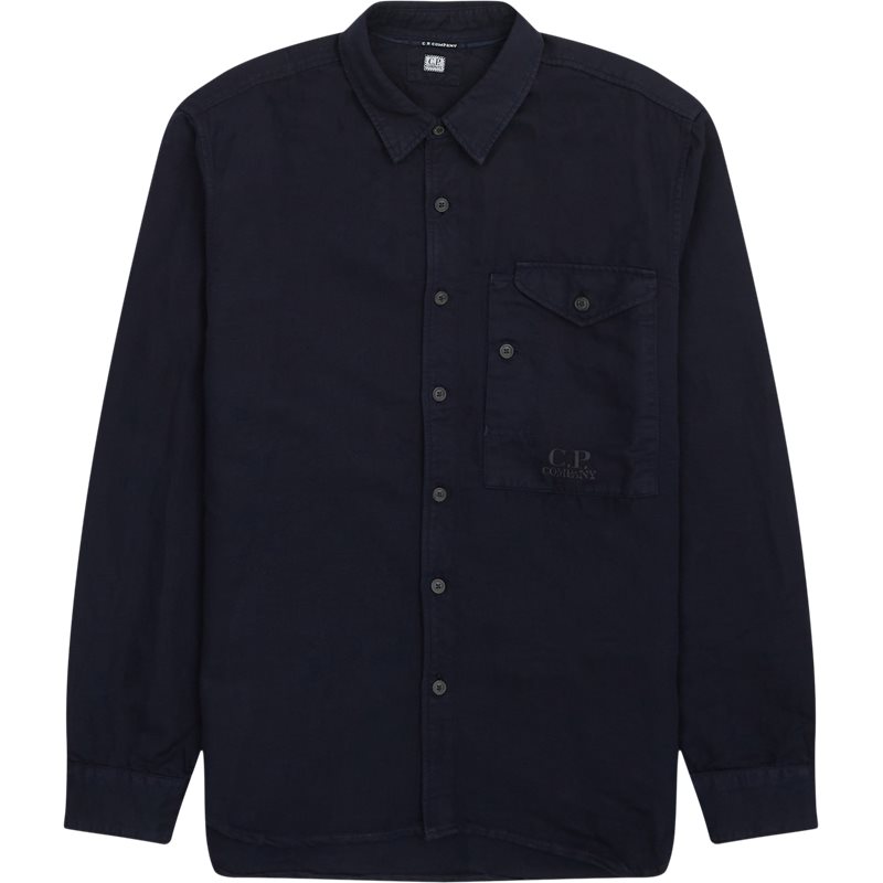 Herretøj UDSALG C.P. Company Cotton Linen Skjorte Navy - TILBUD online