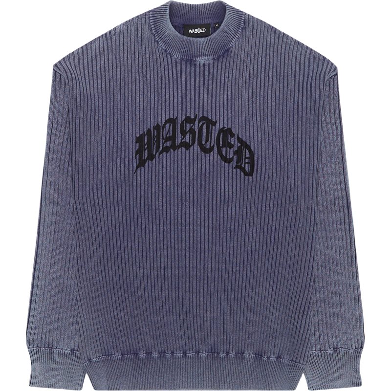 Wasted Paris Legacy Rib Sweater Strik Blue