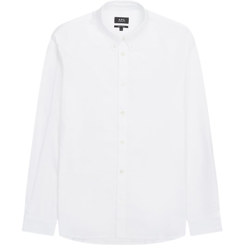 Herretøj UDSALG A.P.C Regular fit COECK H12499 OXFORD Skjorter Hvid - TILBUD online