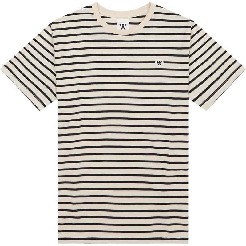 Wood Wood Ace Stripe Tee Off White/black